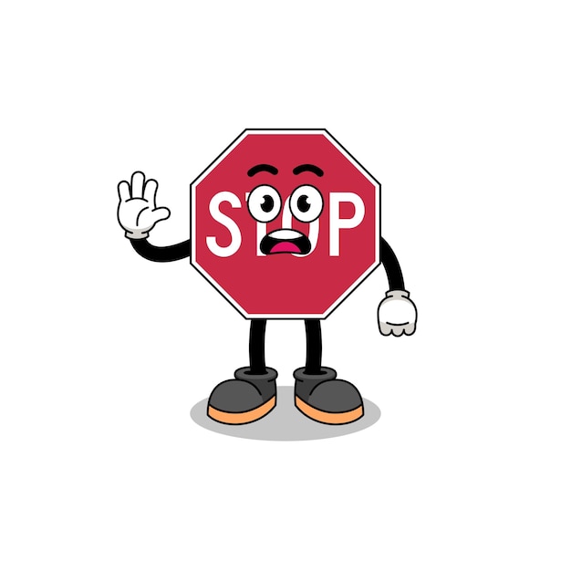 mascota, ilustración, de, parada, señal de tráfico, chef