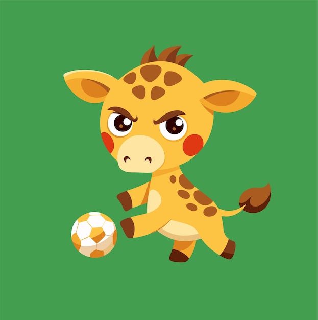 la mascota jirafa juega al fútbol de vuelta a la escuela