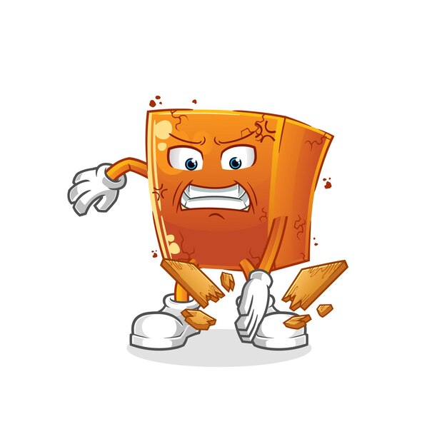 Mascota de karate de ladrillo. vector de dibujos animados