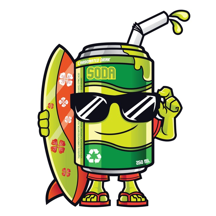 Mascota de lata de refresco