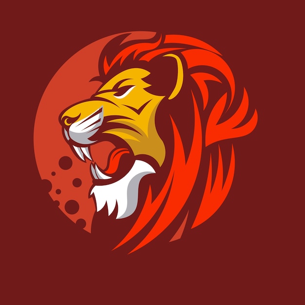 mascota león animal cabeza vector ilustración logotipo