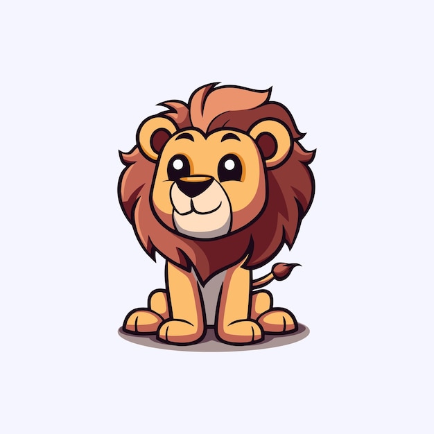 mascota león lindo mejor amigo de los niños en fondo en blanco