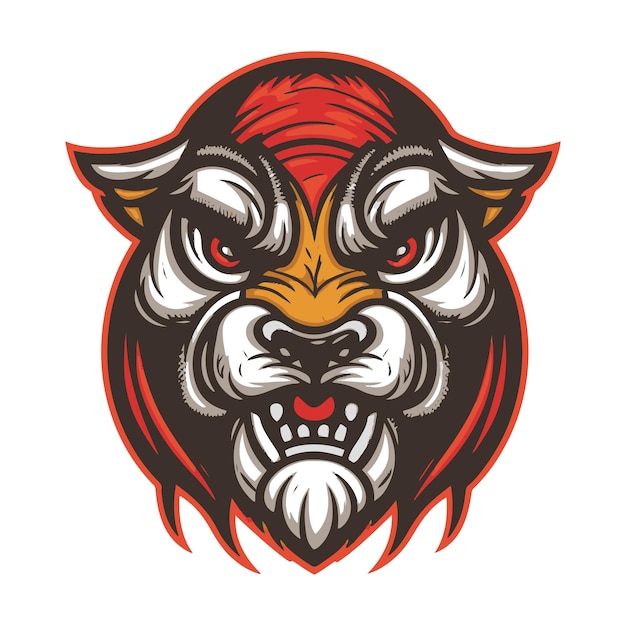 Mascota de león pelirrojo