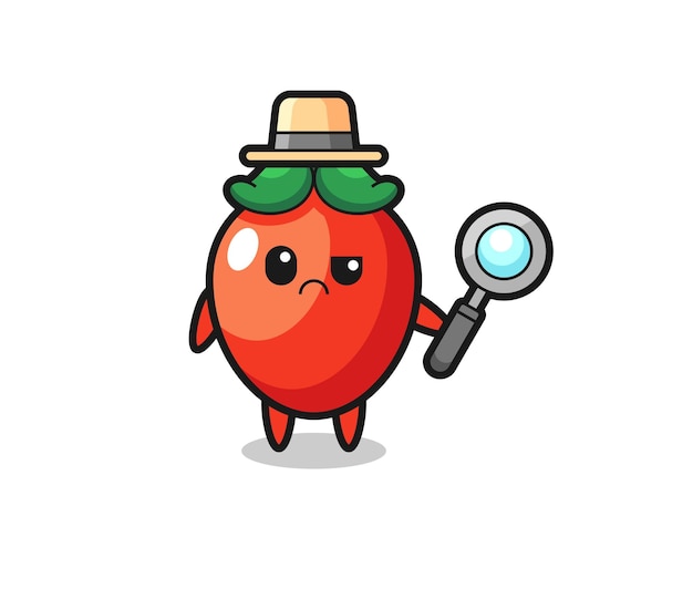 La mascota de la linda guindilla como detective.
