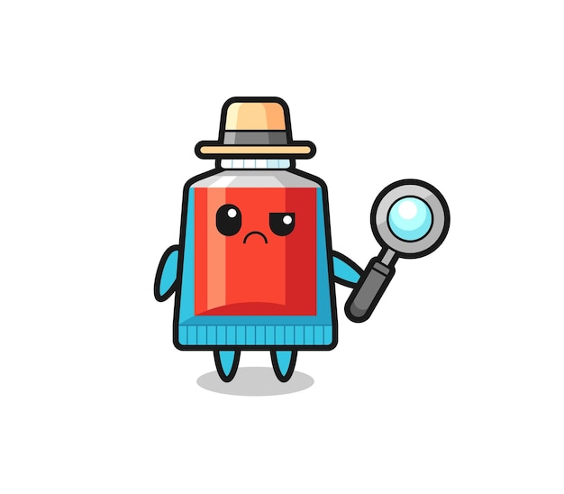 La mascota de la linda pasta de dientes como detective.
