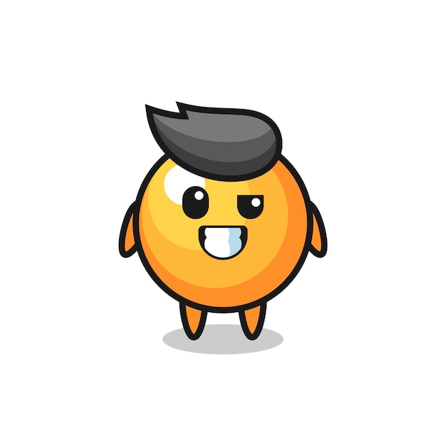 Mascota linda pelota de ping pong con cara optimista