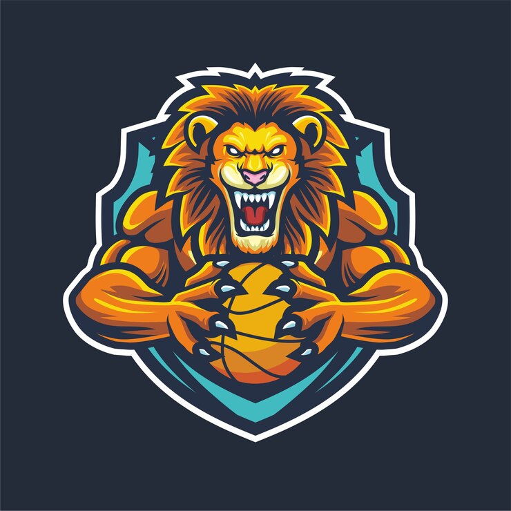Mascota Lion Esport Logo para baloncesto