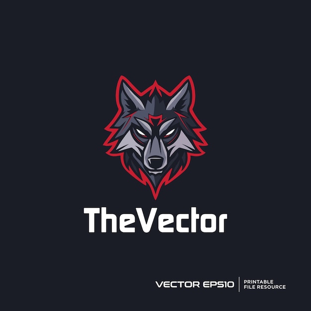 La mascota del lobo enojado vector logotipo personaje ilustración de dibujos animados eps10