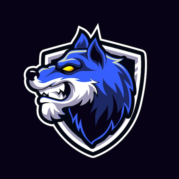 Mascota del lobo para el logotipo de deportes y esports.