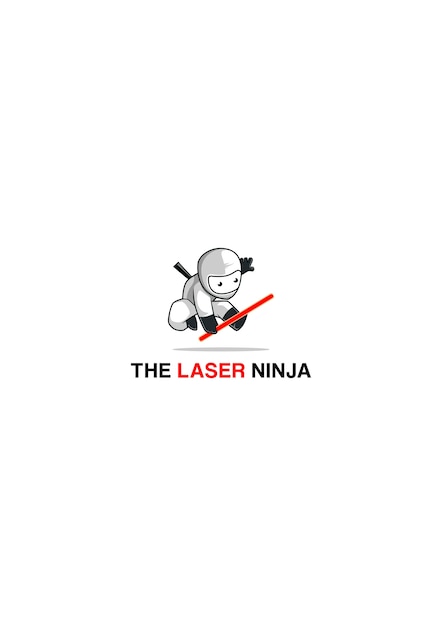 Mascota con logo de ninja láser