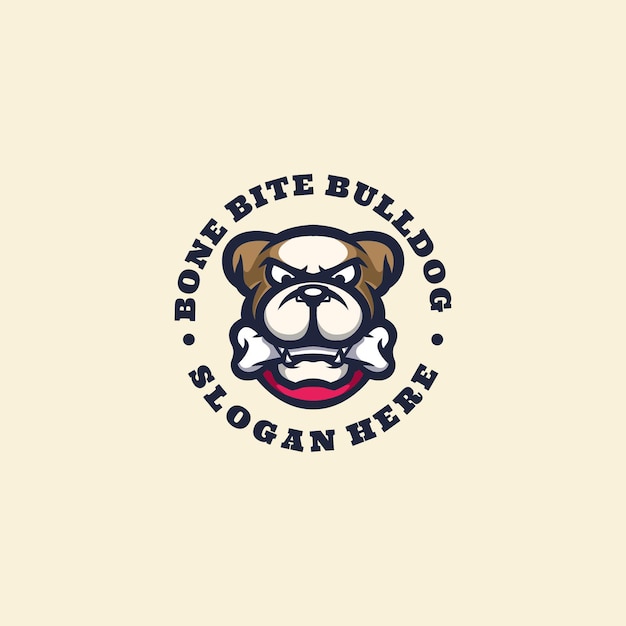 Vector mascota del logotipo de bulldog