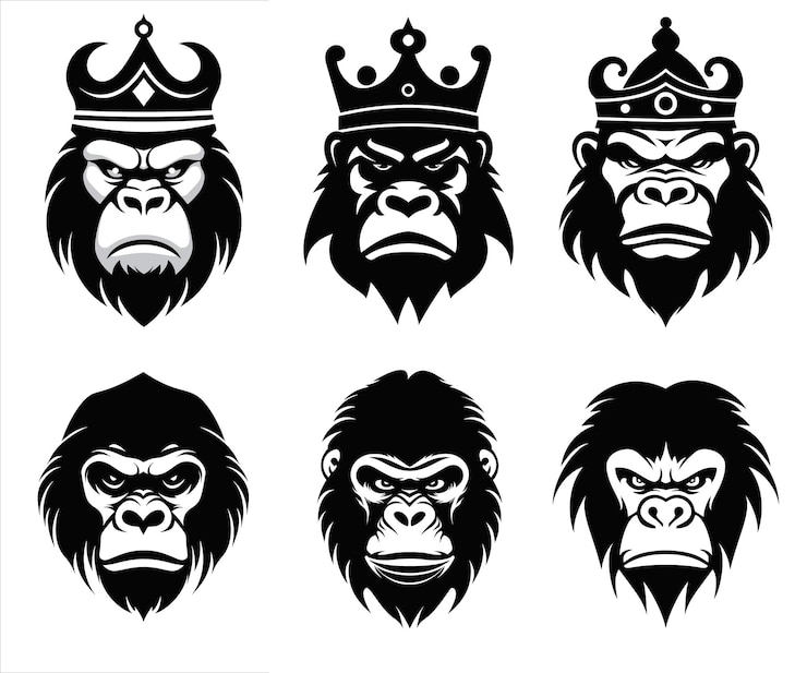 Vector mascota del logotipo de la cabeza del dragón en fondo blanco conjunto vectorial