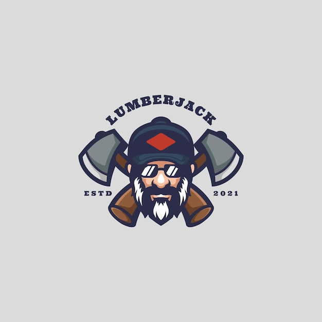 Mascota del logotipo del leñador