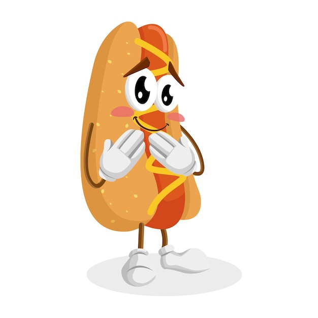 La mascota del logotipo Quince se avergüenza de la pose