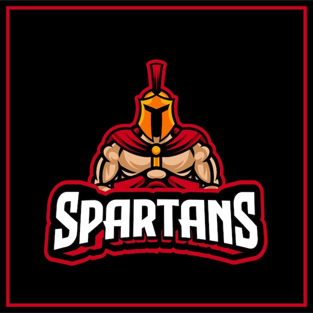 Mascota del logotipo de spartan warrior e sport