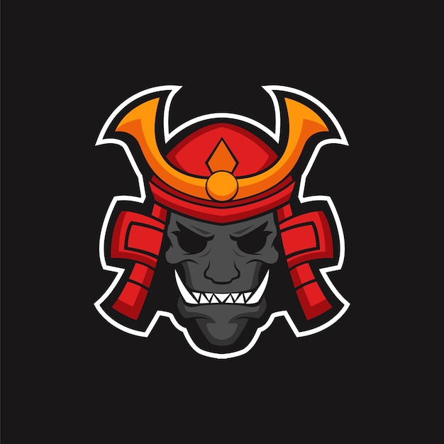La mascota del logotipo del viejo samurai