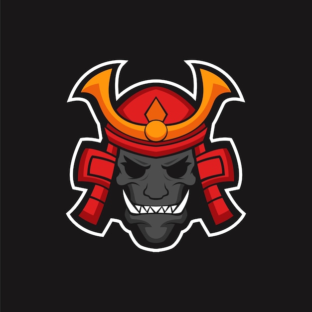 Vector la mascota del logotipo del viejo samurai