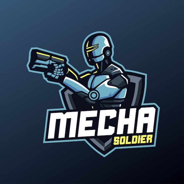 Mascota Mecha para deporte y esport logo