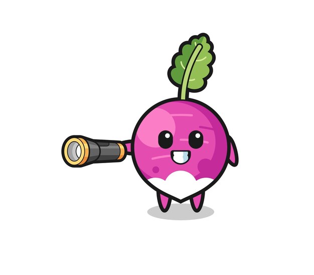 Mascota de nabo con linterna