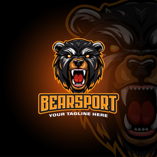 Vector mascota del oso logotipo de juego esport