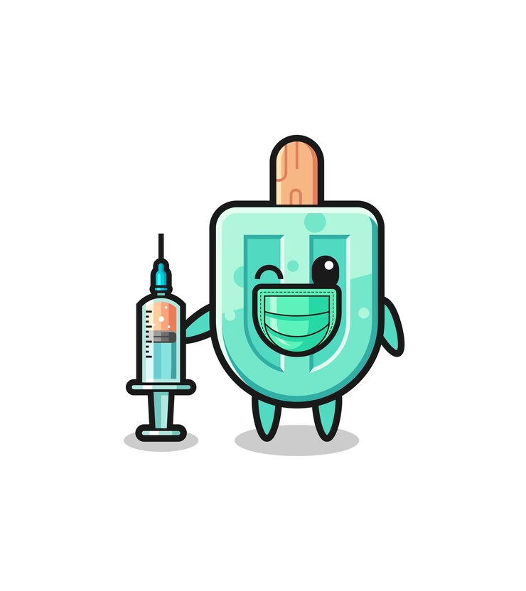 Vector mascota de paletas como vacunador