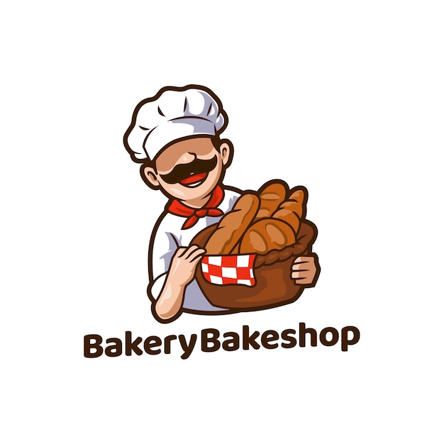 Mascota de pan de comida de panadería bakeshop