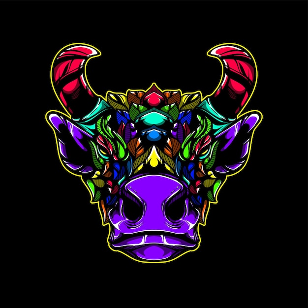 mascota de patrón de vaca decorativa colorida de lolipop