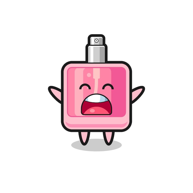 Mascota de perfume lindo con una expresión de bostezo, diseño de estilo lindo para camiseta, pegatina, elemento de logotipo
