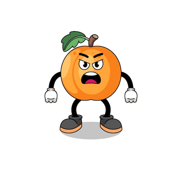Mascota de personaje de albaricoque con aspiradora