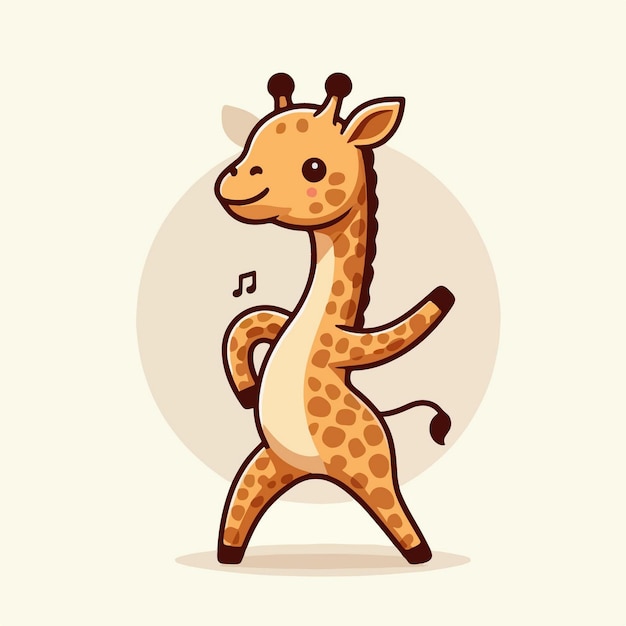 La mascota del personaje de dibujos animados de la jirafa.
