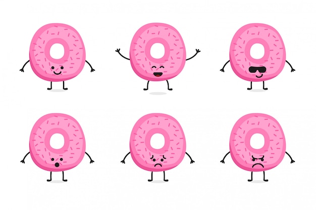 Mascota y personaje Donut lindo plano