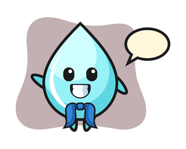 Mascota del personaje de gota de agua como marinero, diseño de estilo lindo para camiseta