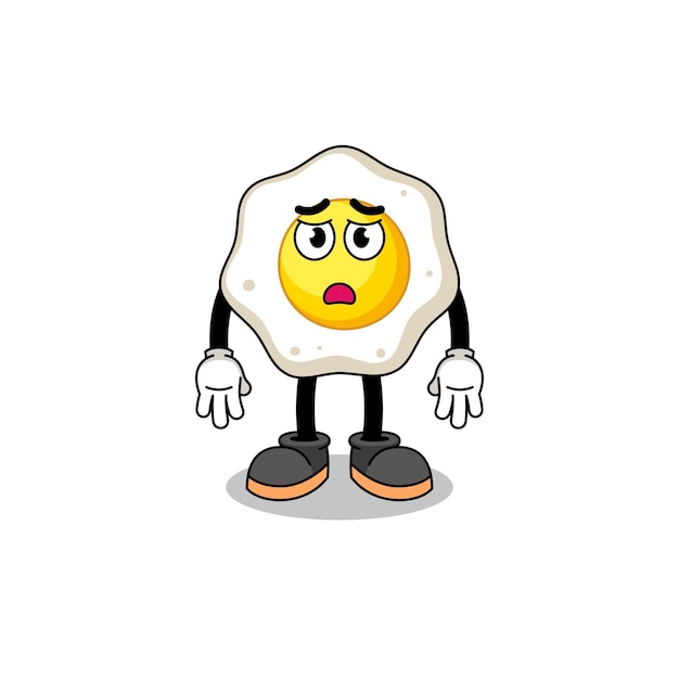 Mascota de personaje de huevo frito haciendo campo de tiro