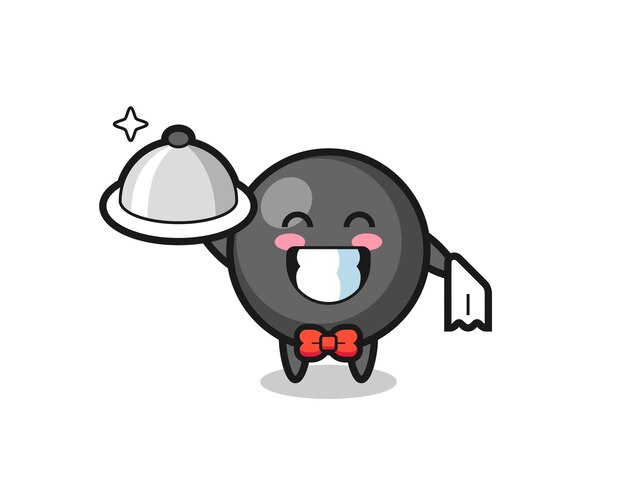 Mascota del personaje del símbolo de punto como camareros