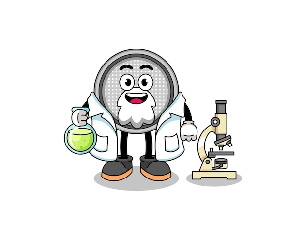 Vector mascota de pila de botón como diseño de personajes científicos