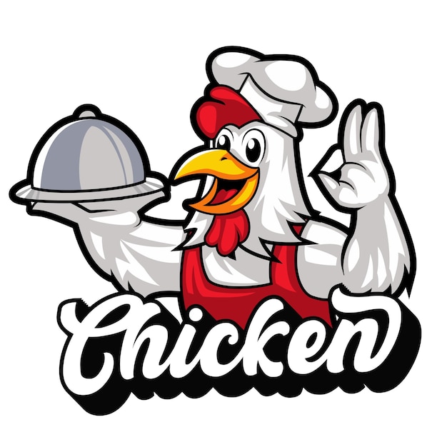 mascota de pollo para un negocio de restauración de pollo frito de comida rápida