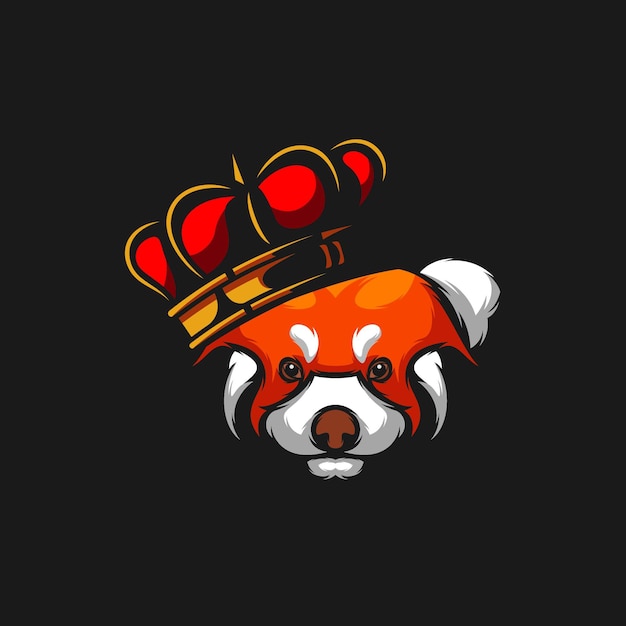 Mascota del rey panda rojo