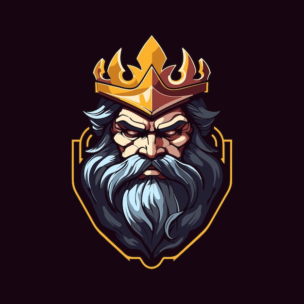 Mascota del rey zeusi y logotipo de esport