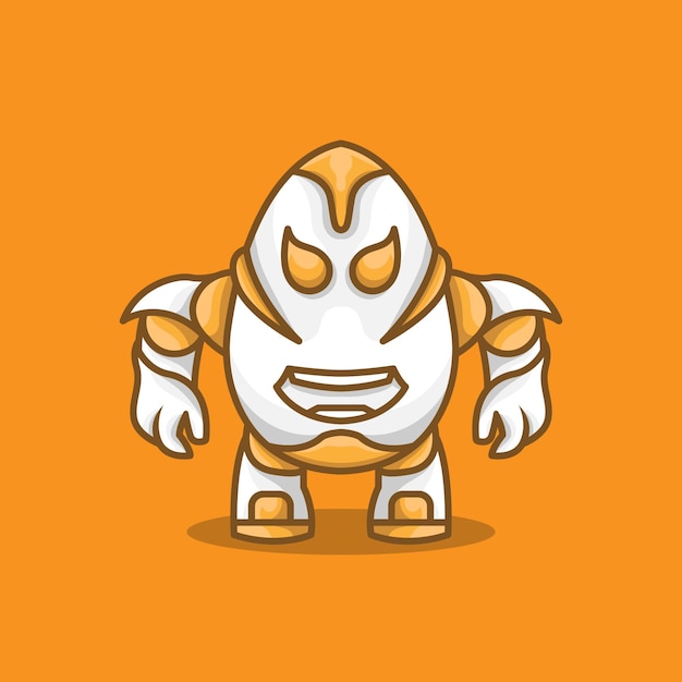 Mascota robot huevo caballero