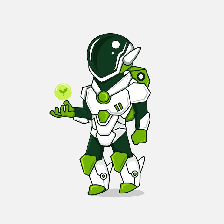 Vector una mascota robot vectorial astronauta en una alta tecnología