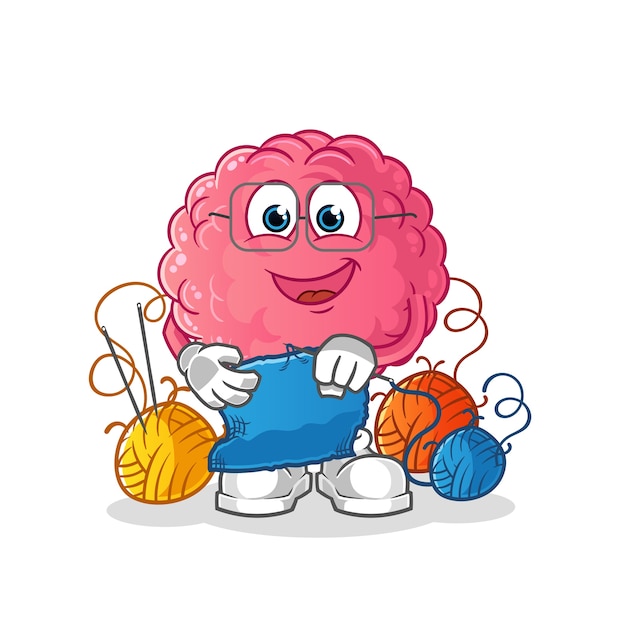 Mascota de sastre de cerebro. dibujos animados