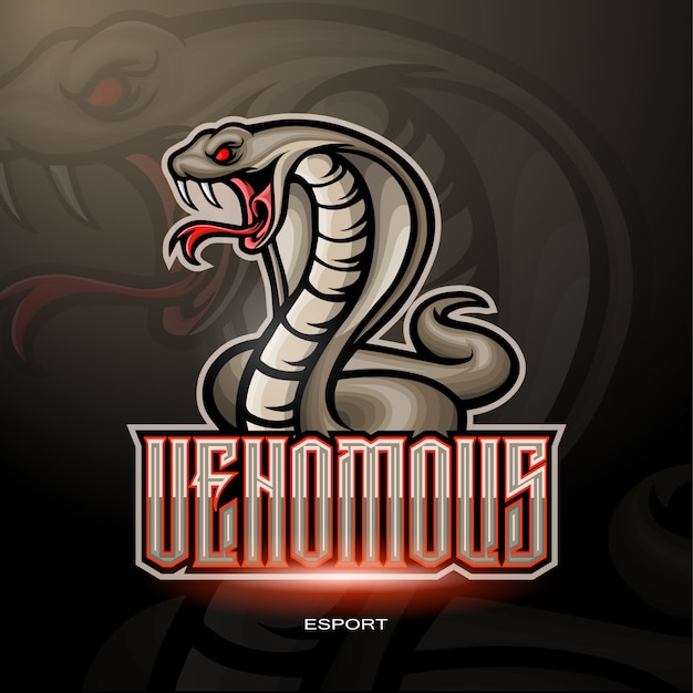 Mascota serpiente venenosa para logotipo de juegos.