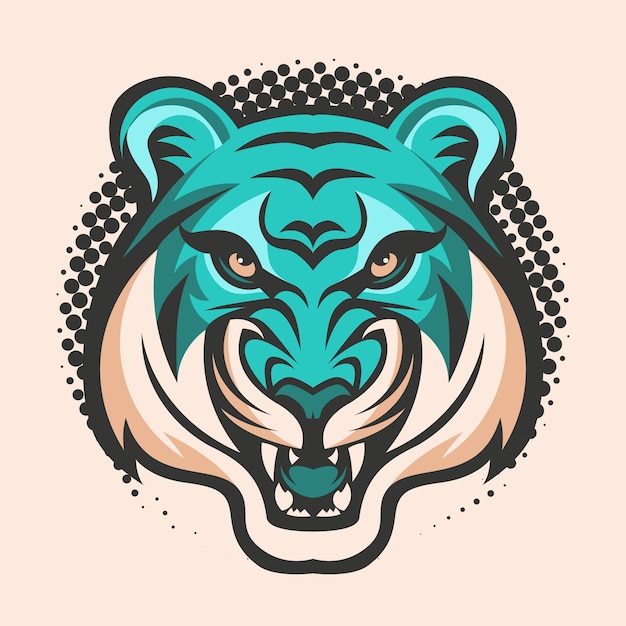 mascota de tigre animal cabeza vector ilustración logotipo