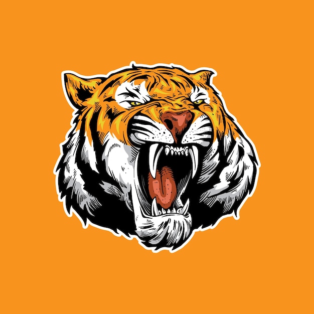 mascota tigre rugió diseño de arte