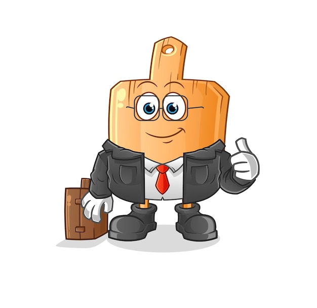 Mascota del trabajador de oficina del botón de la camisa. vector de dibujos animados
