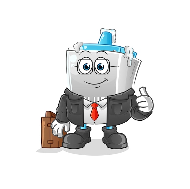 Mascota de trabajador de oficina de pegamento. vector de dibujos animados