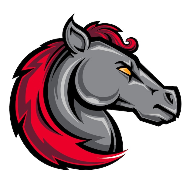 Mascota del vector de cabeza de caballo