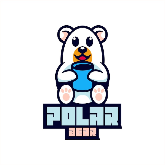 Mascota de vector de diseño de oso polar