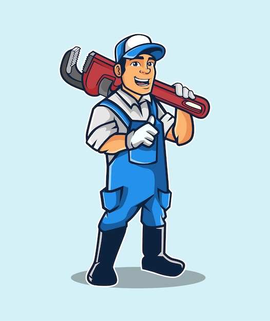 mascota vectorial hombre plumbing