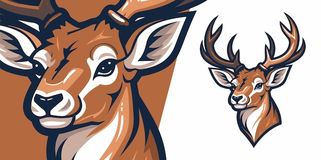 Mascota de venado dinámico Desata el espíritu de los deportes en un llamativo diseño de logotipo vectorial para Teams Esports